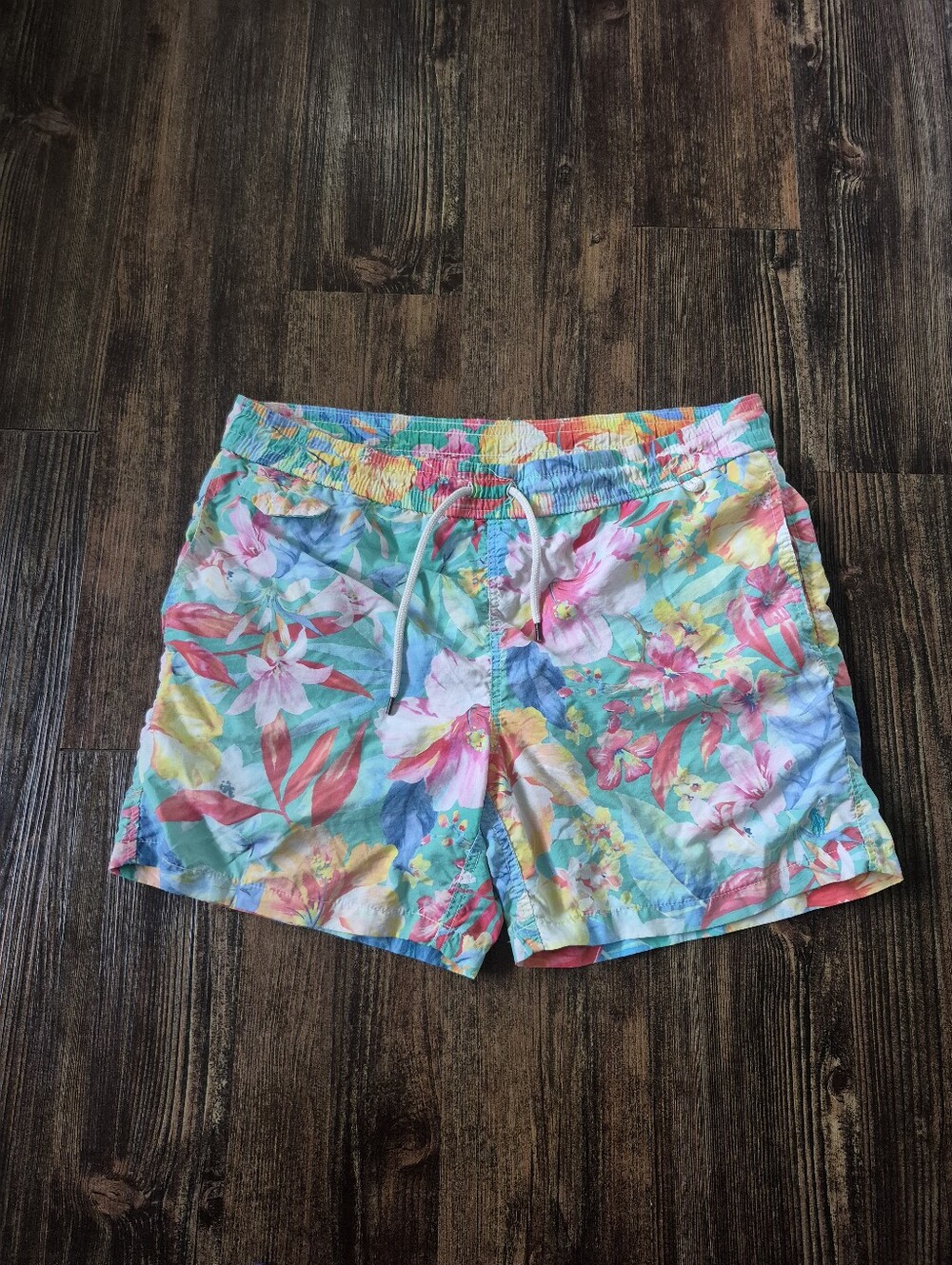 Ralph Lauren Mens Floral Print Hawaiian Swim Trunks Size Small